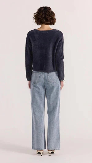 STAPLE THE LABEL - EMBER FLUFFY KNIT JUMPER - SLATE Womens STAPLE THE LABEL