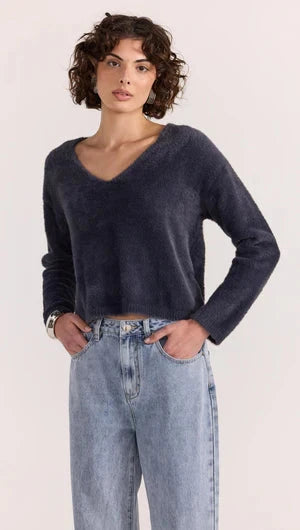 STAPLE THE LABEL - EMBER FLUFFY KNIT JUMPER - SLATE Womens STAPLE THE LABEL