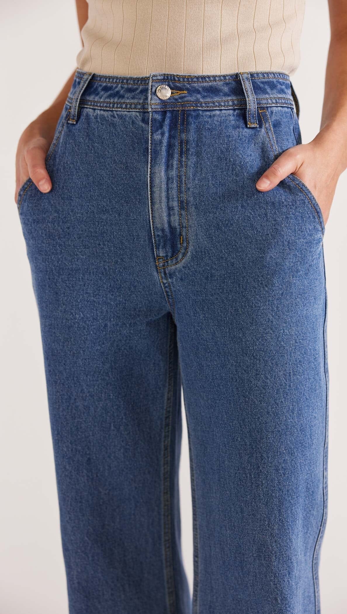 STAPLE THE LABEL - Eva Denim Jeans - Mid Blue *** PRE ORDER / DUE APPROX 22FEB*** Womens STAPLE THE LABEL