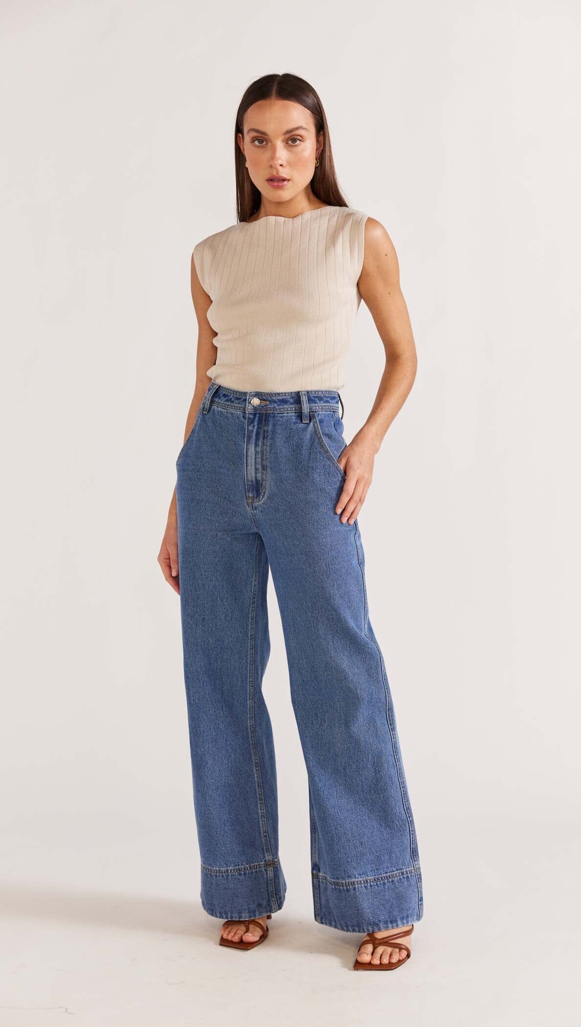 STAPLE THE LABEL - Eva Denim Jeans - Mid Blue *** PRE ORDER / DUE APPROX 22FEB*** Womens STAPLE THE LABEL