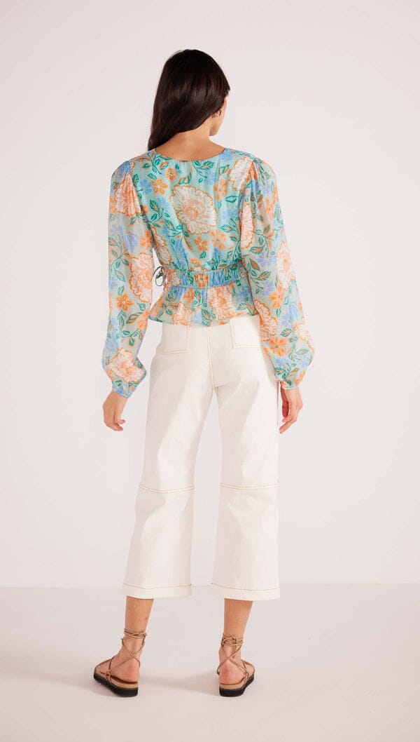 MINK PINK - EVELYN WRAP BLOUSE - Mint Floral *** DUE IN APPROX 22JAN*** Womens MINK PINK