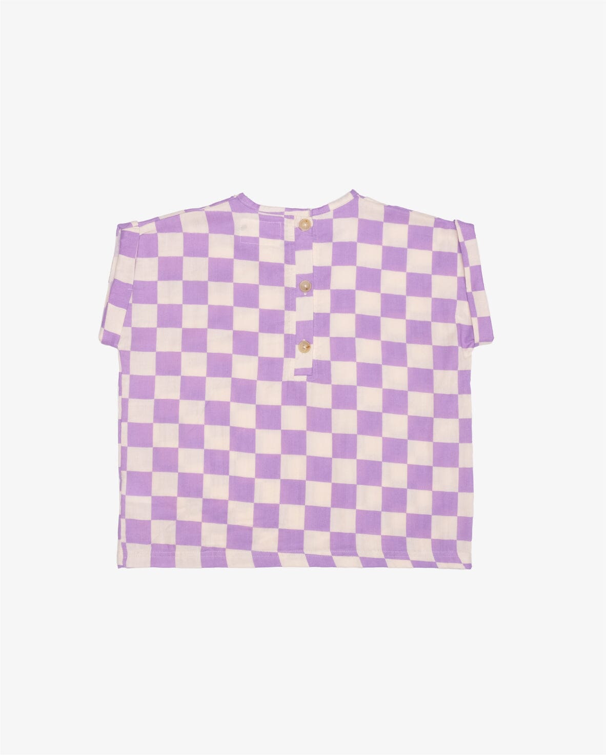 THE GIRL CLUB | Lavender Checker Relaxed Top - Lavender / Cream Girls The Girl Club