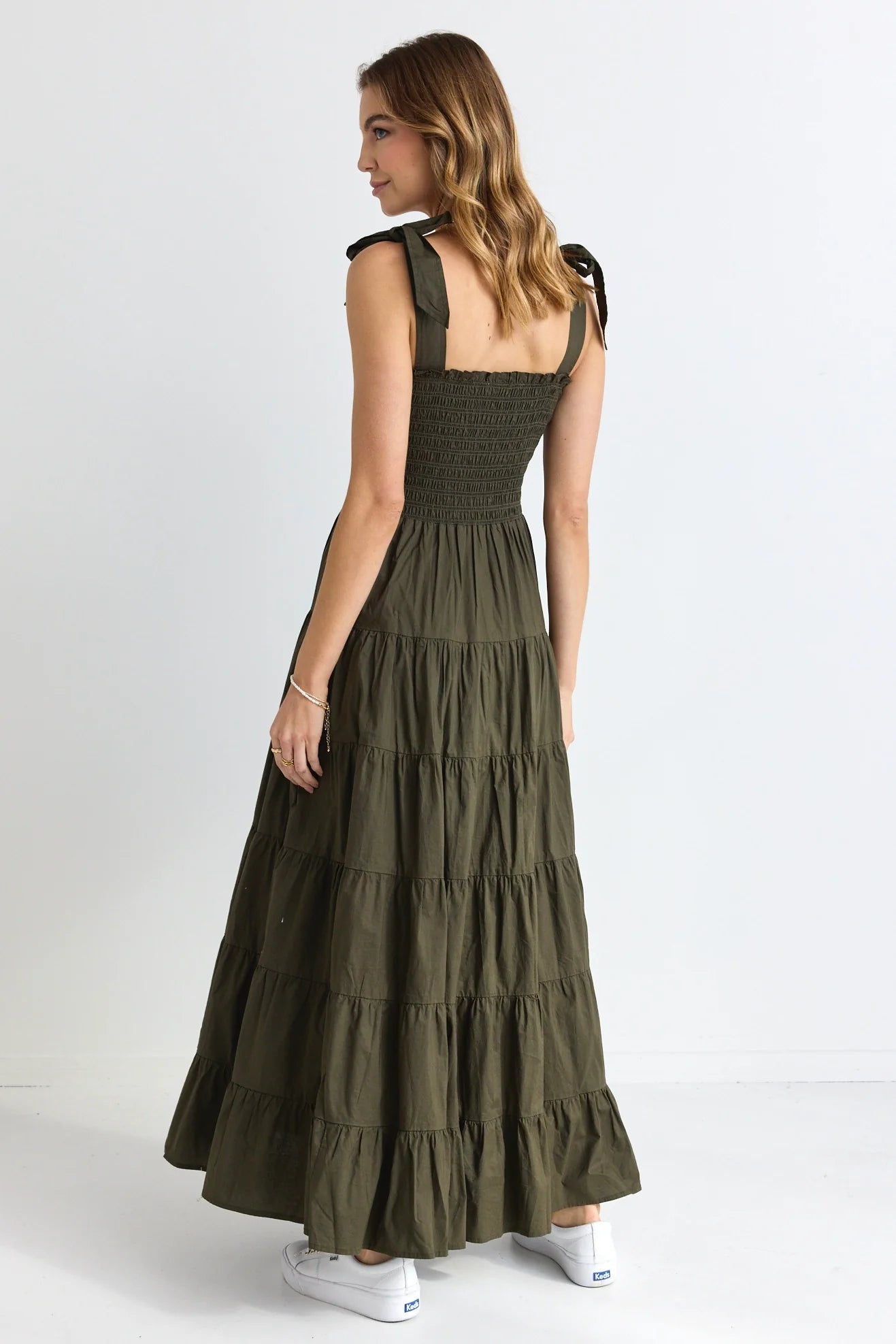 IVY + JACK - Isabella Strappy Tiered Maxi Dress - Khaki