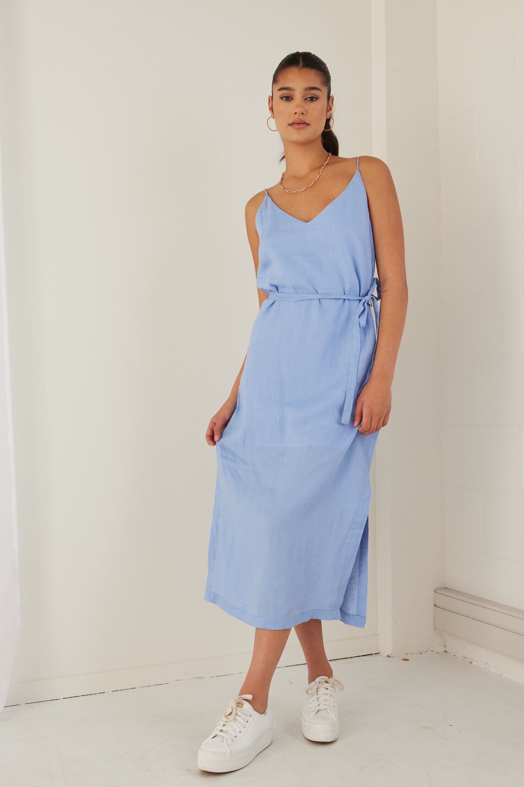 RE:UNION - Lulu Midi Dress -- Cornflower Blue Womens RE:UNION