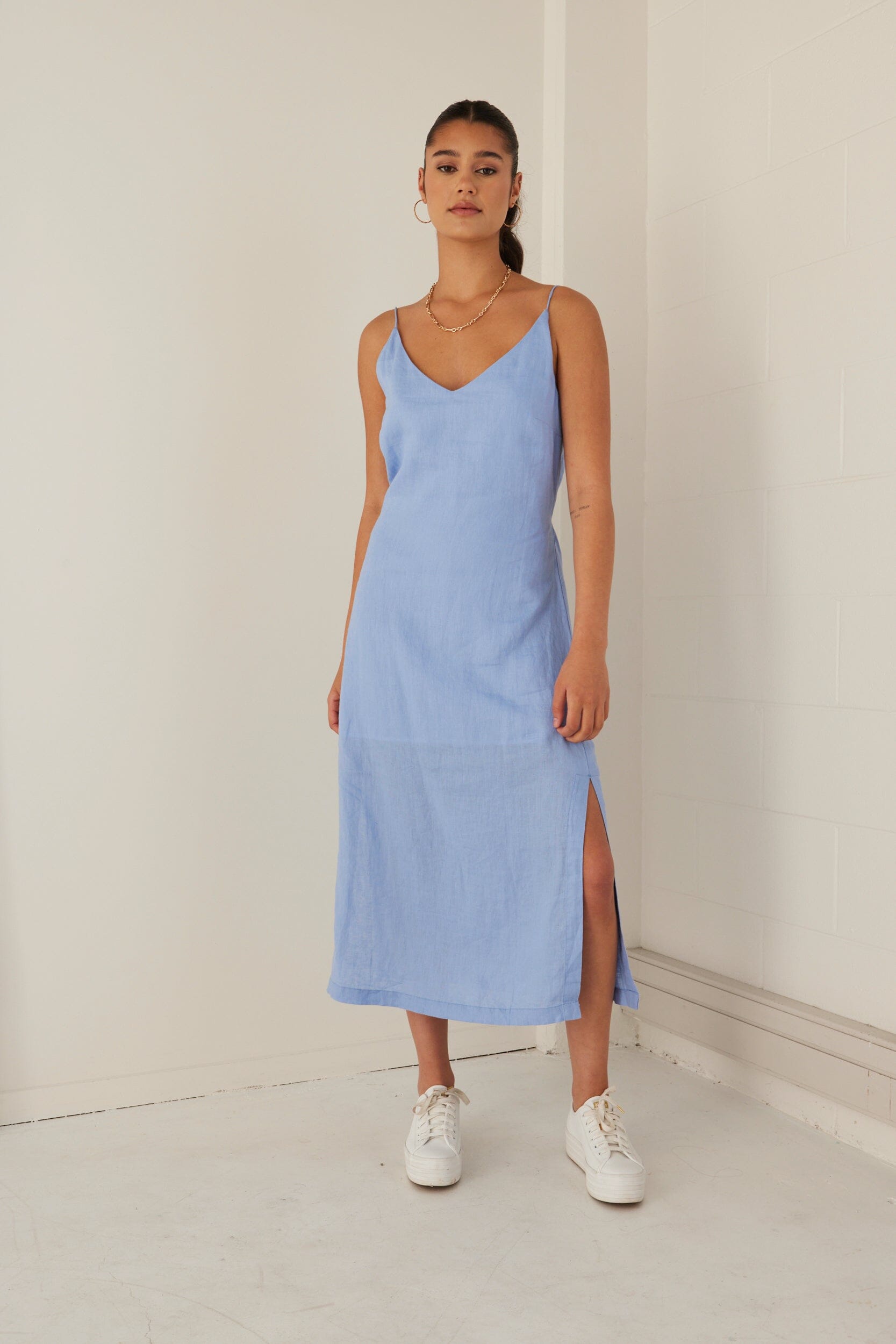 RE:UNION - Lulu Midi Dress -- Cornflower Blue Womens RE:UNION