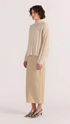 STAPLE THE LABEL - MACY COZY RIB JUMPER - OAT MARLE Womens STAPLE THE LABEL