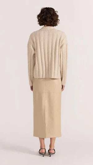 STAPLE THE LABEL - MACY COZY RIB JUMPER - OAT MARLE Womens STAPLE THE LABEL
