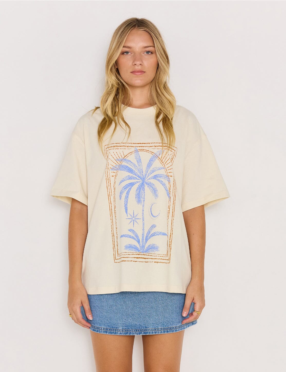 MINK PINK - SIRENA OVERSIZE TEE - CREAM Womens MINK PINK
