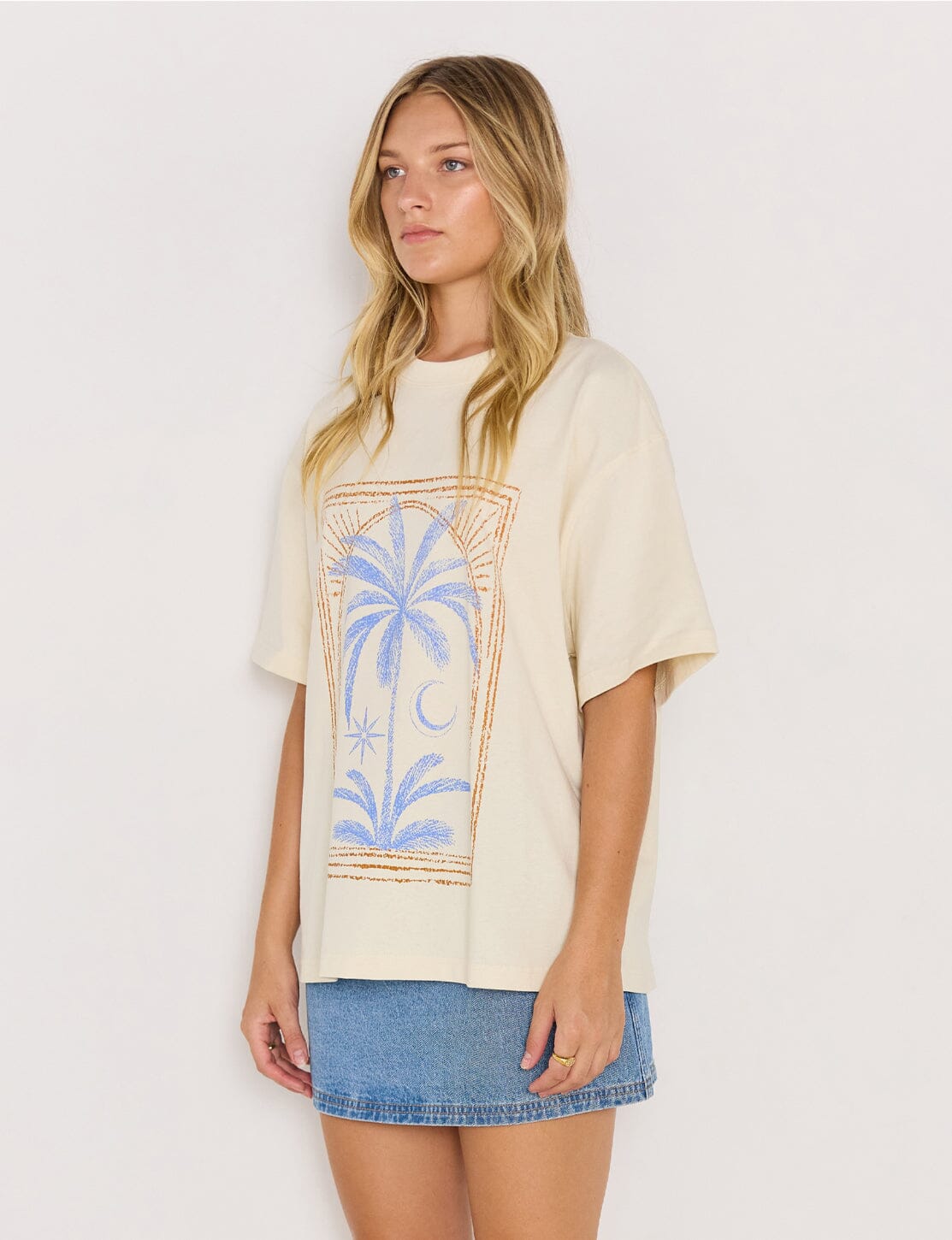 MINK PINK - SIRENA OVERSIZE TEE - CREAM Womens MINK PINK