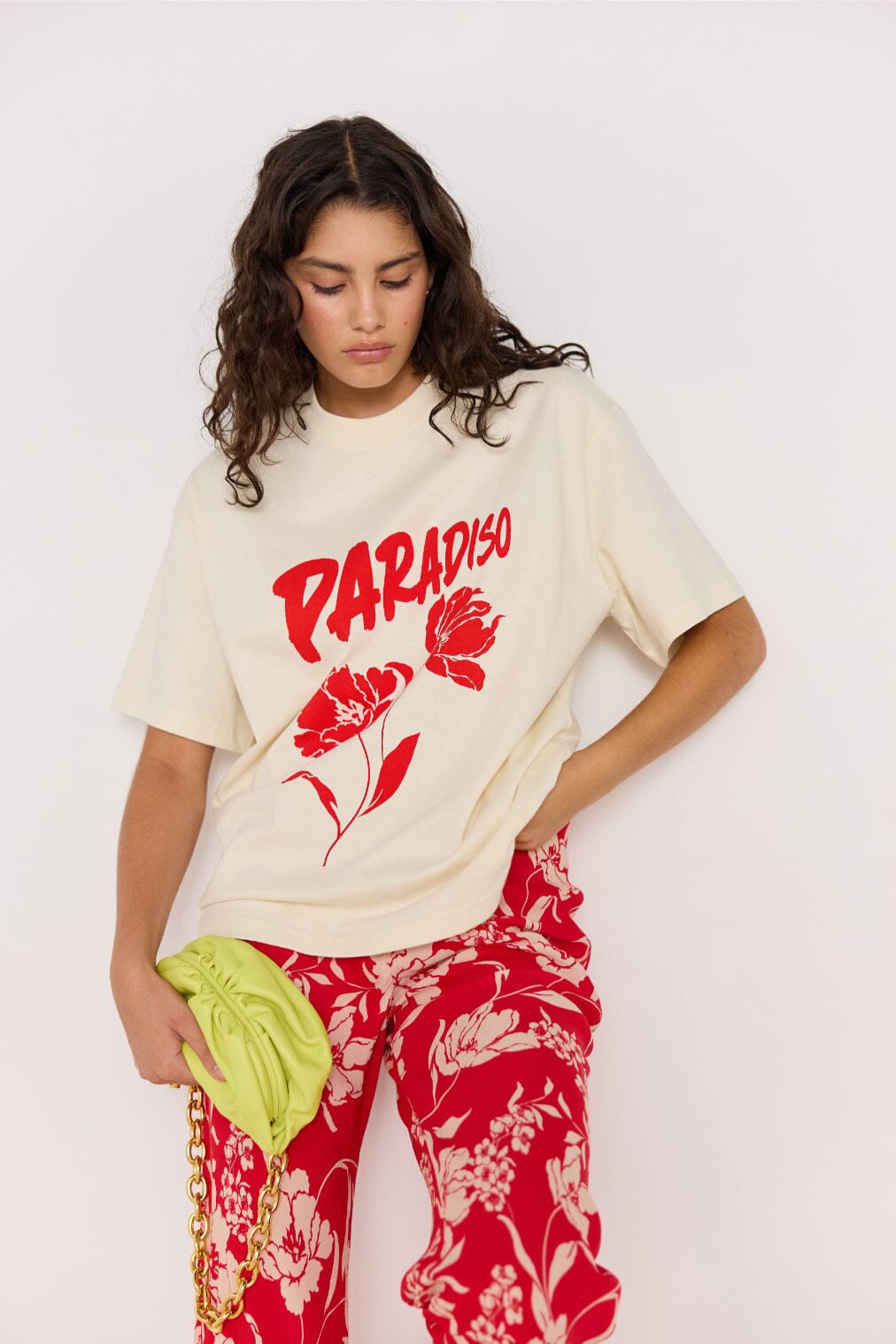 MINK PINK - POPPY PANTS - RED FLORAL Womens MINK PINK