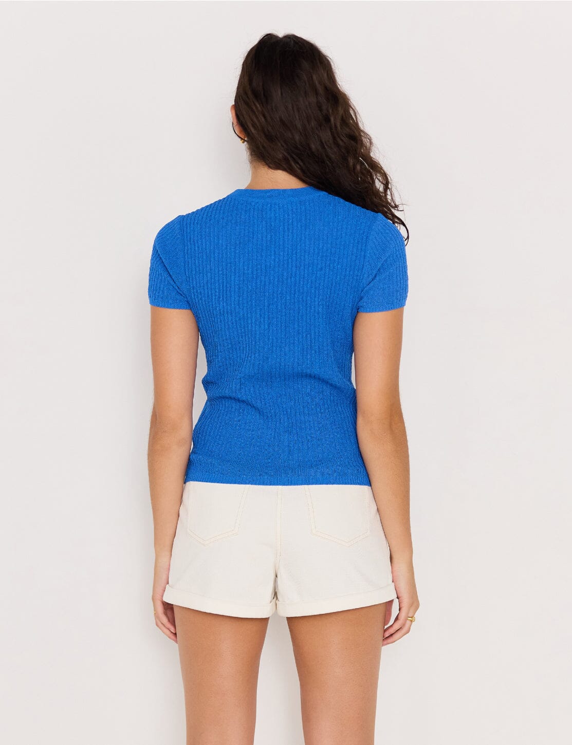 MINK PINK - APOLLO RIB KNIT TEE - COBALT Womens MINK PINK