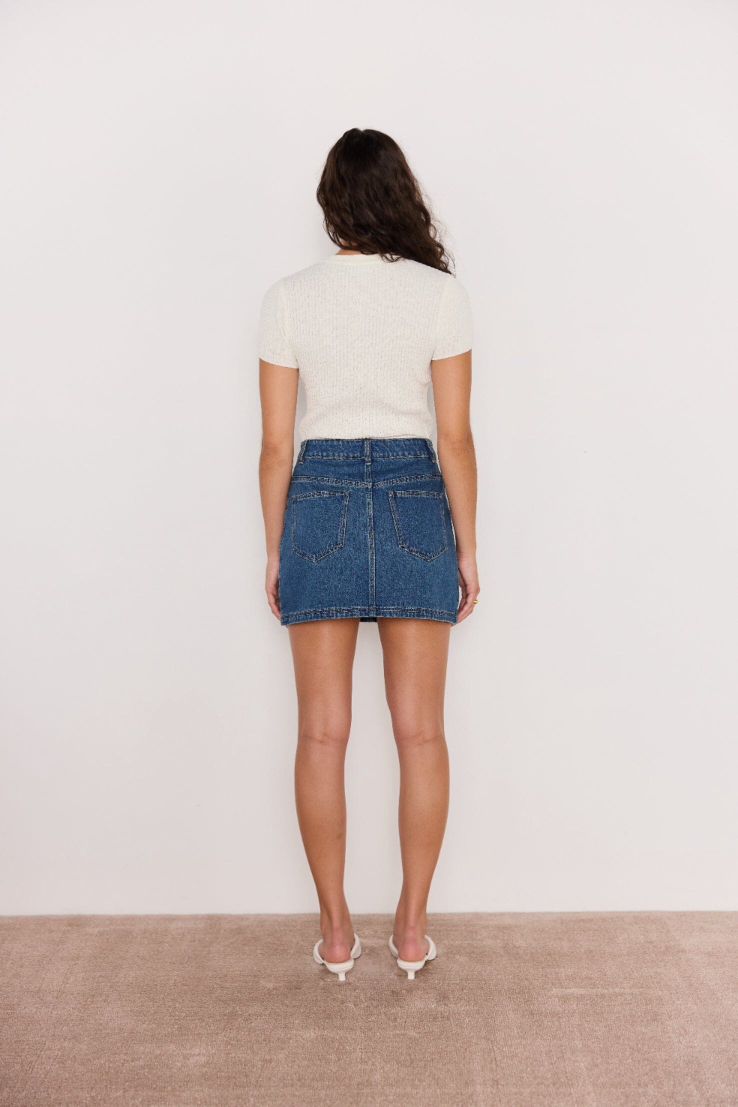 MINK PINK - APOLLO RIB KNIT TEE - WHITE Womens MINK PINK
