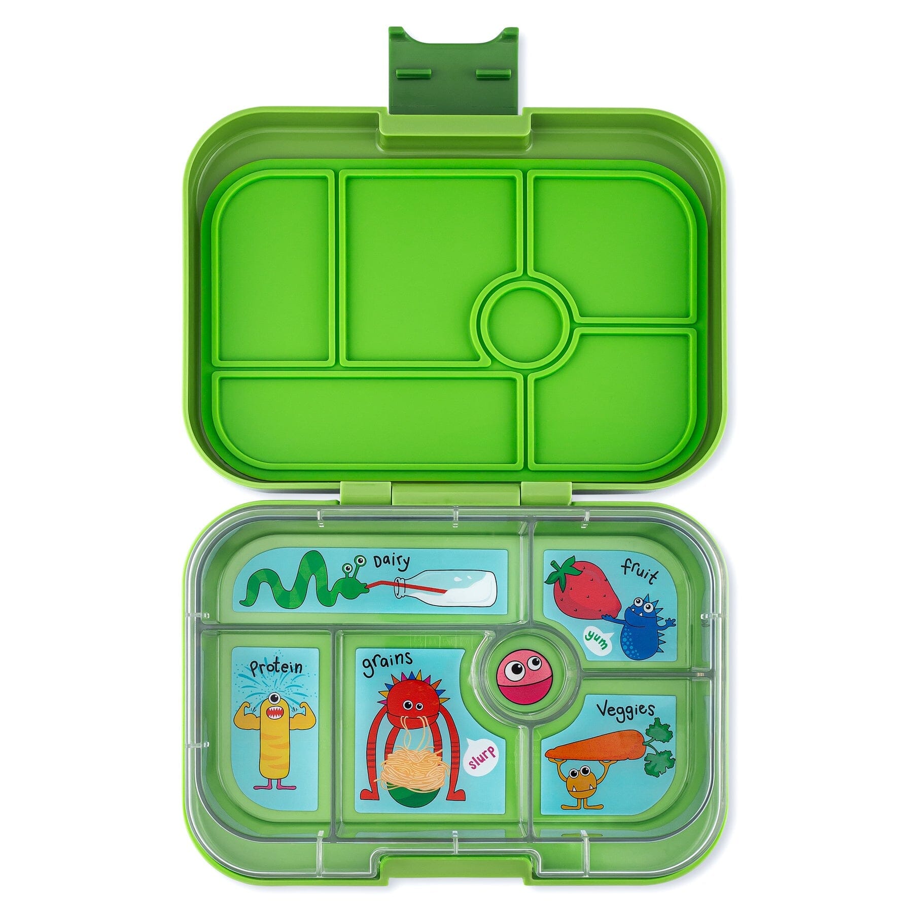Yumbox - Original / 6 Compartment - Go Green / Monster Tray Meal Time Yumbox