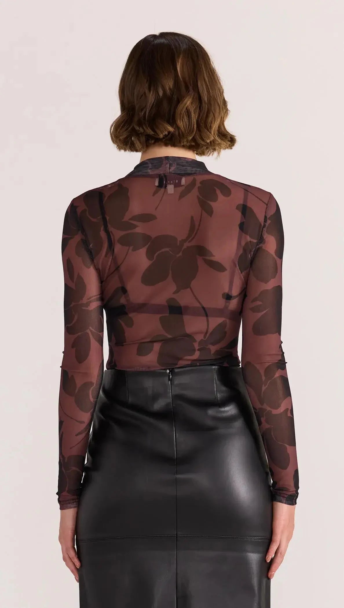 STAPLE THE LABEL - OLINA MESH TOP - Abstract Womens STAPLE THE LABEL
