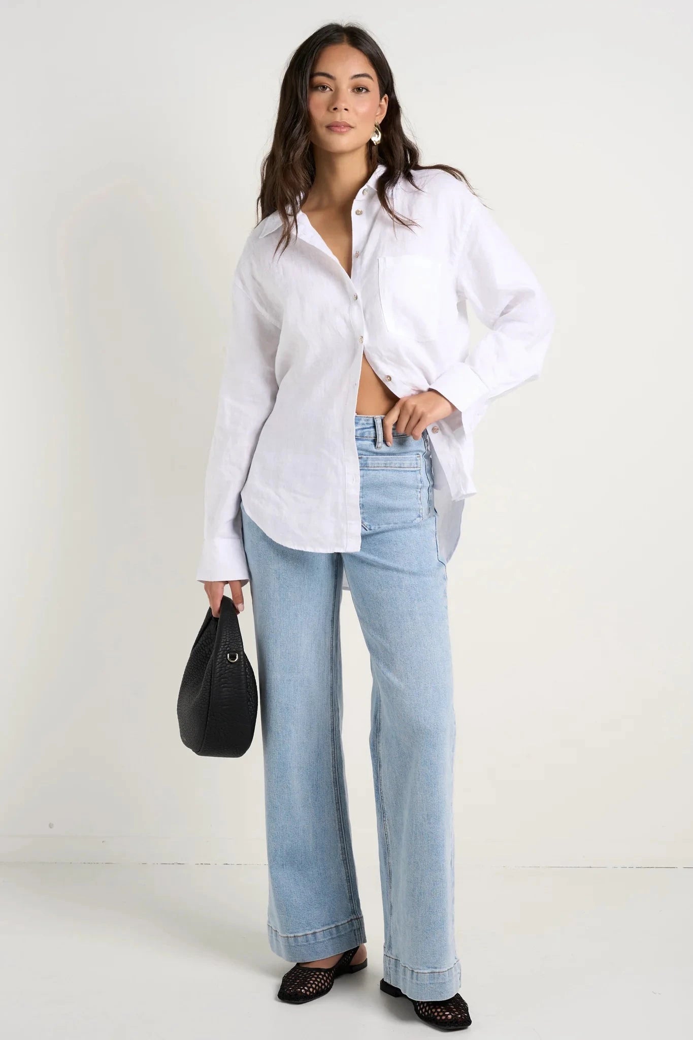 RE:UNION | Optimum Linen Oversized Shirt - White Womens RE:UNION