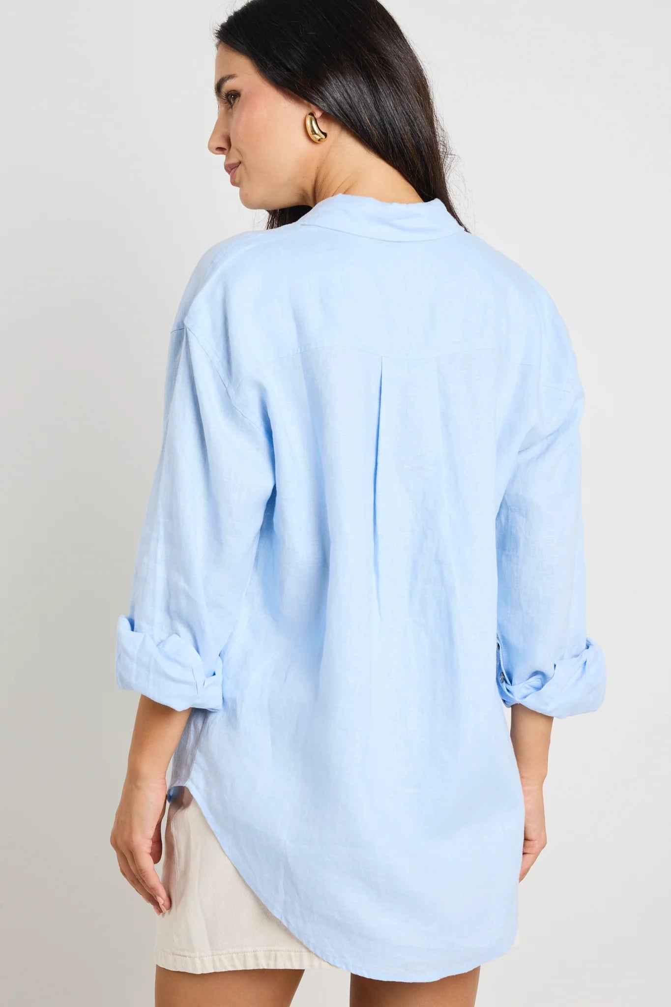 RE:UNION - Optimum Linen Oversized Shirt - Light Blue Womens RE:UNION