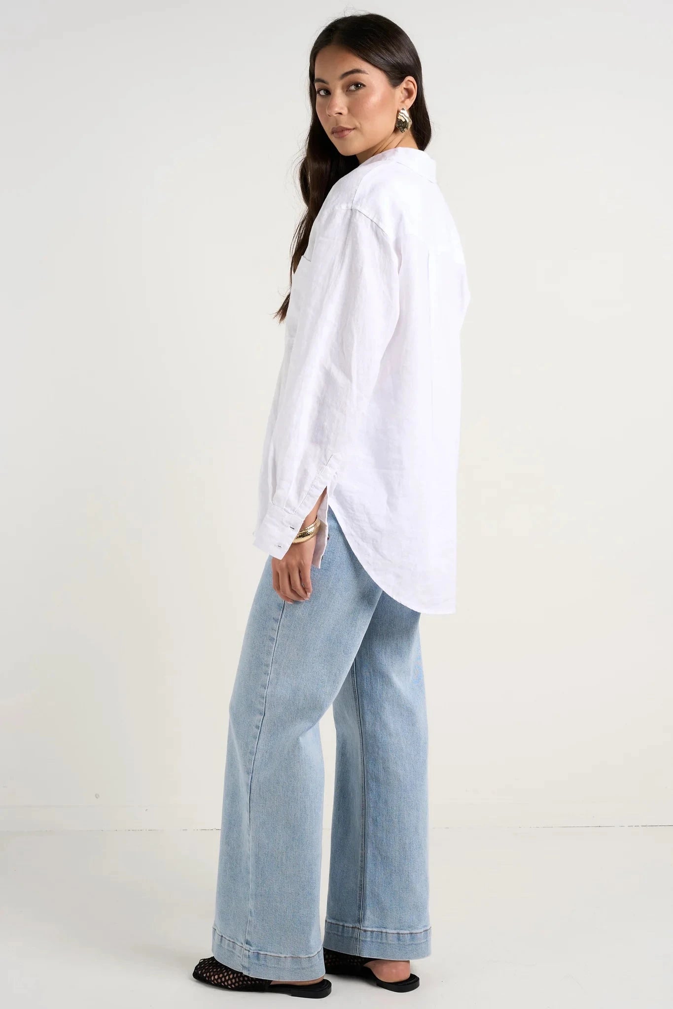 RE:UNION | Optimum Linen Oversized Shirt - White Womens RE:UNION