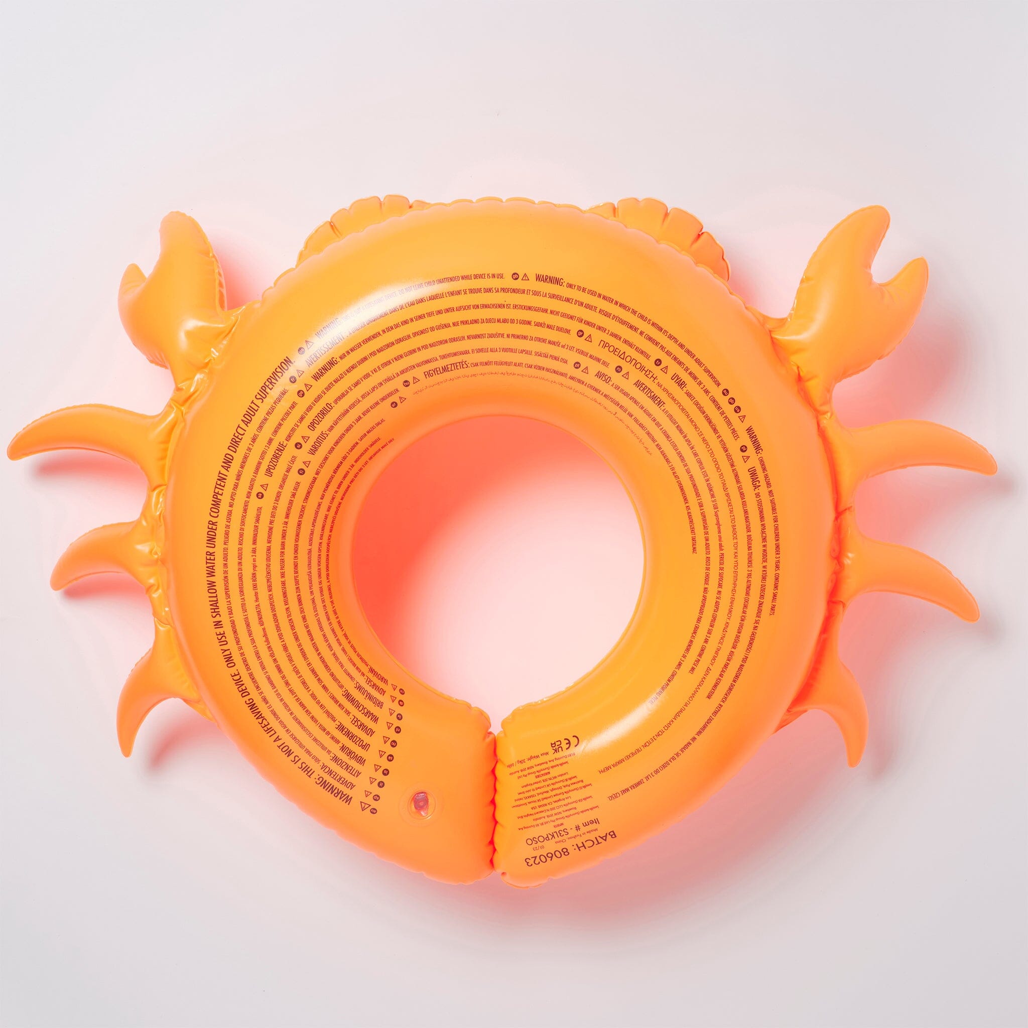 Sunnylife | Kiddy Pool Ring - Sonny the Sea Creature - Neon Orange CUTENESS Sunnylife