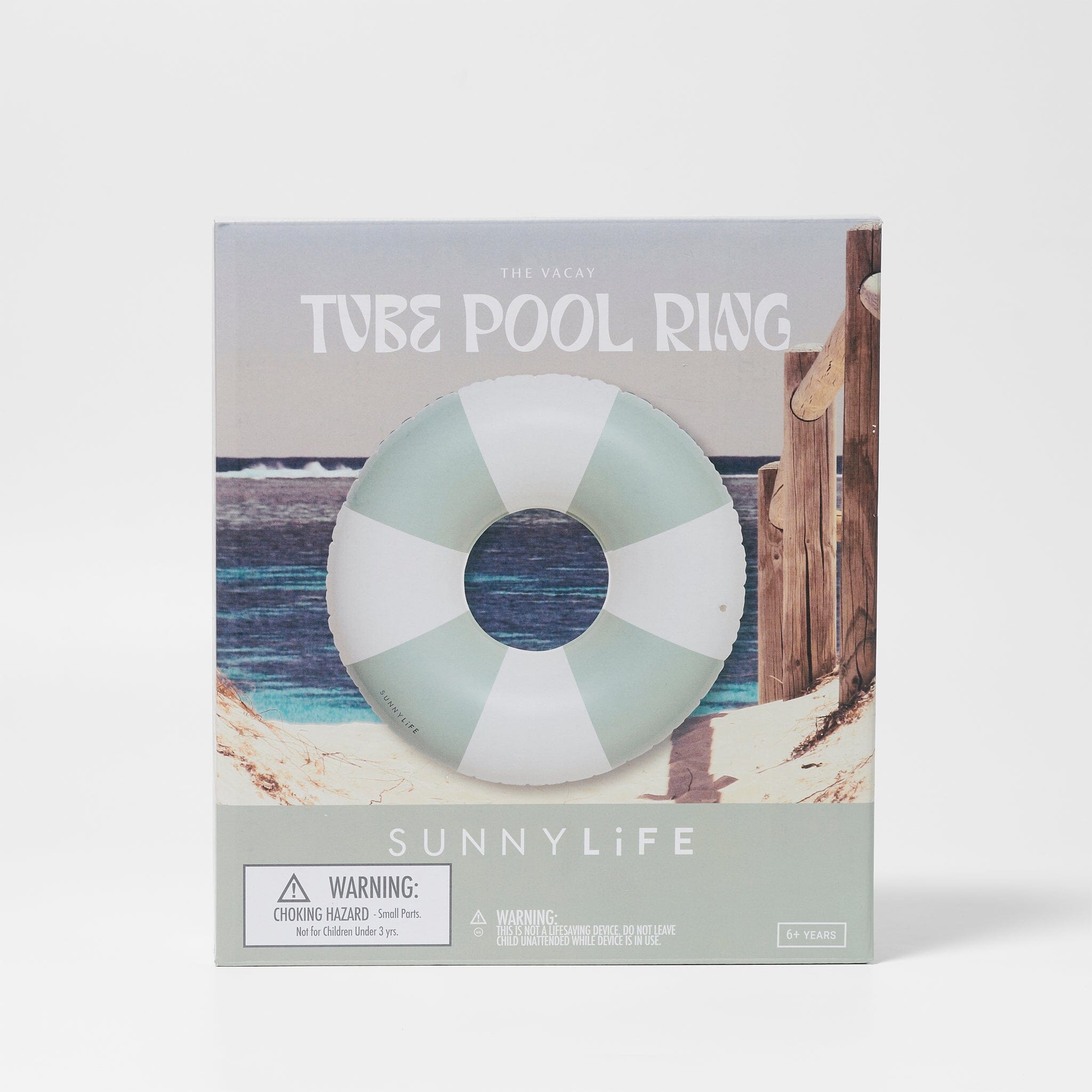 Sunnylife - Tube Pool Ring - The Vacay Soft Olive Stripe *** PRE ORDER / DUE LATE NOV*** CUTENESS Sunnylife