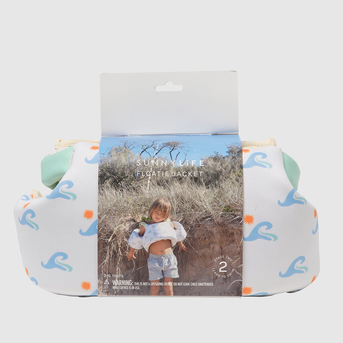 SUNNYLiFE - Floatie Jacket 3-6 Years - Sammy the Seagull - Blue Wave CUTENESS Sunnylife