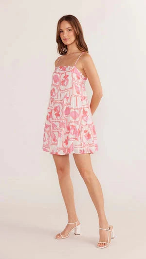 MINK PINK - Bria Tiered Mini Dress - Postcard Pink Womens MINK PINK