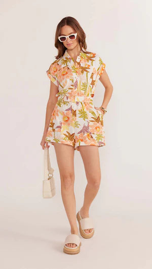 MINK PINK - Sarai Belted Playsuit - Batik Tropical *** COMING SOON *** Womens MINK PINK