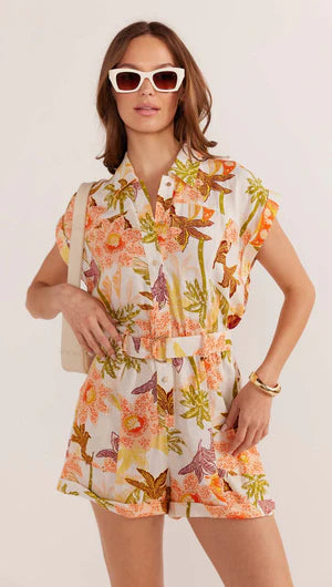 MINK PINK - Sarai Belted Playsuit - Batik Tropical *** COMING SOON *** Womens MINK PINK