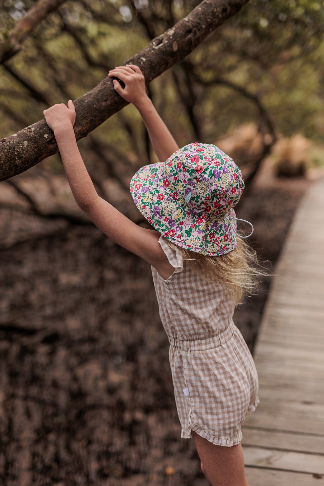 Acorn - Broad Brim Bucket Hat - Flora / Floral Girls Acorn