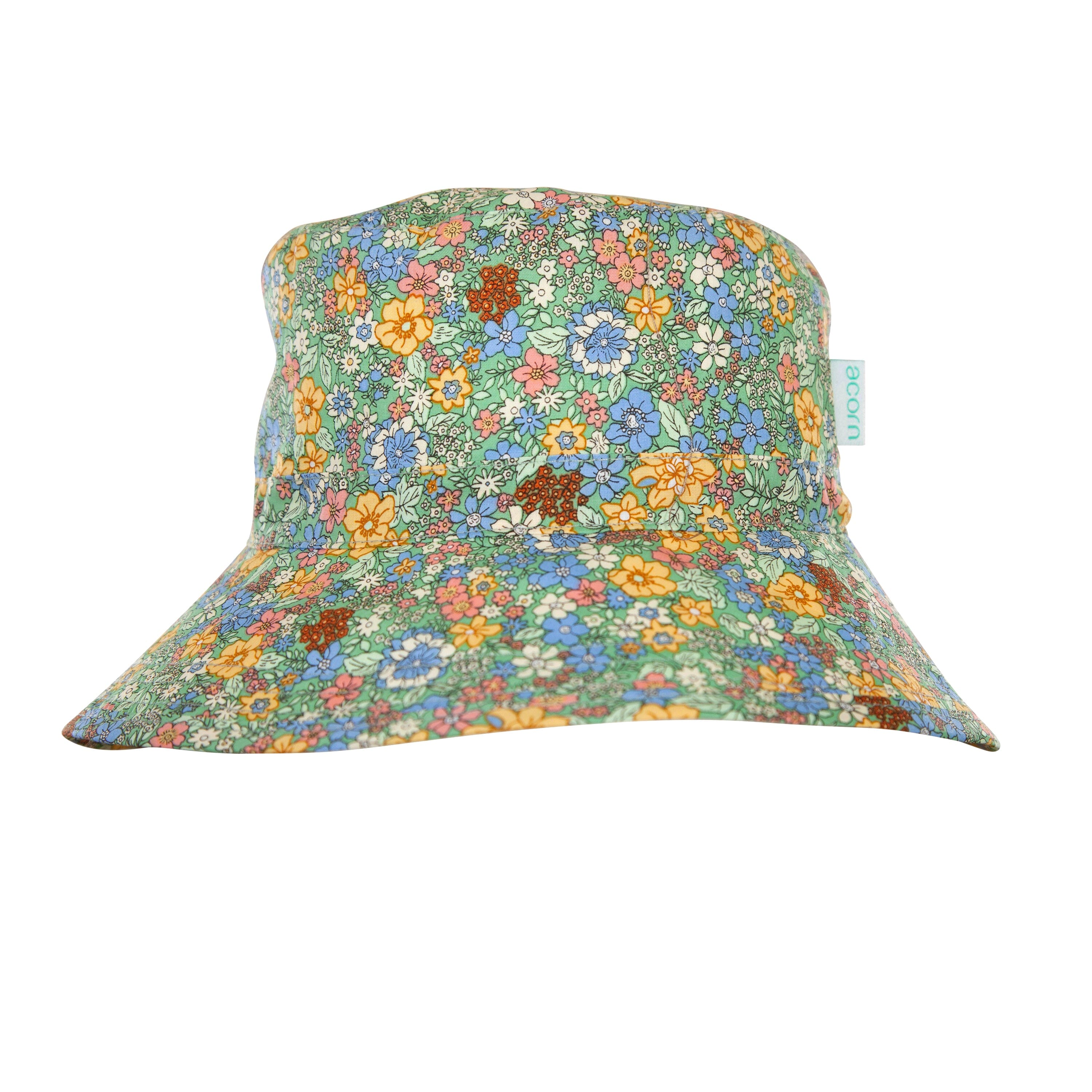 Acorn - Broad Brim Bucket Hat - Grace / Mint Floral Girls Acorn