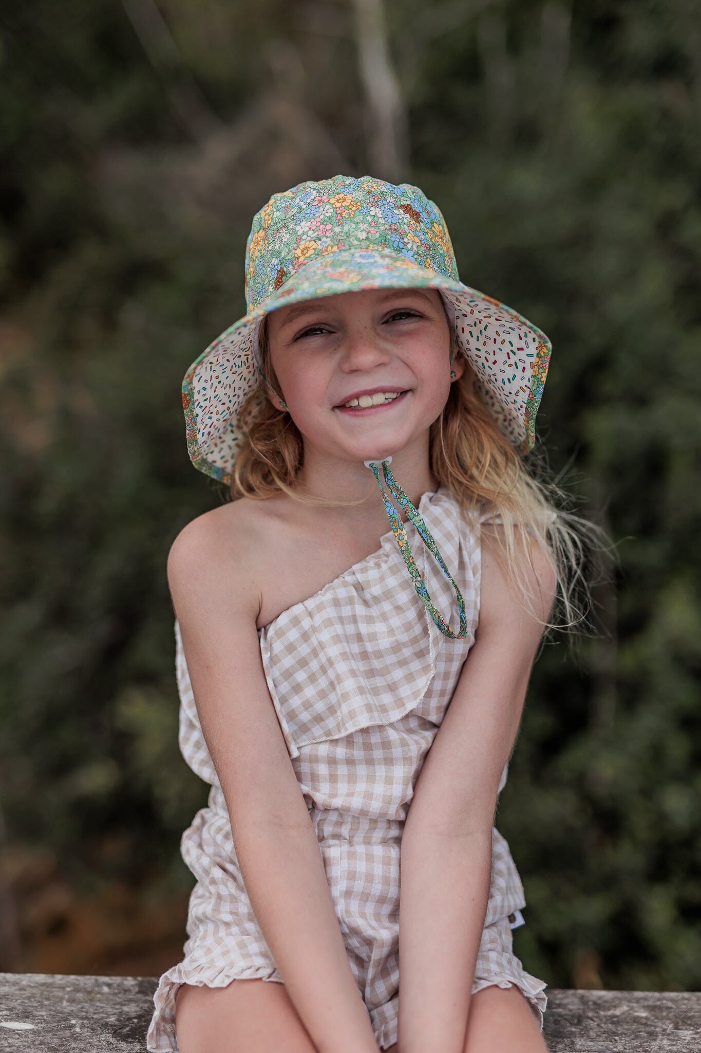 Acorn - Broad Brim Bucket Hat - Grace / Mint Floral Girls Acorn