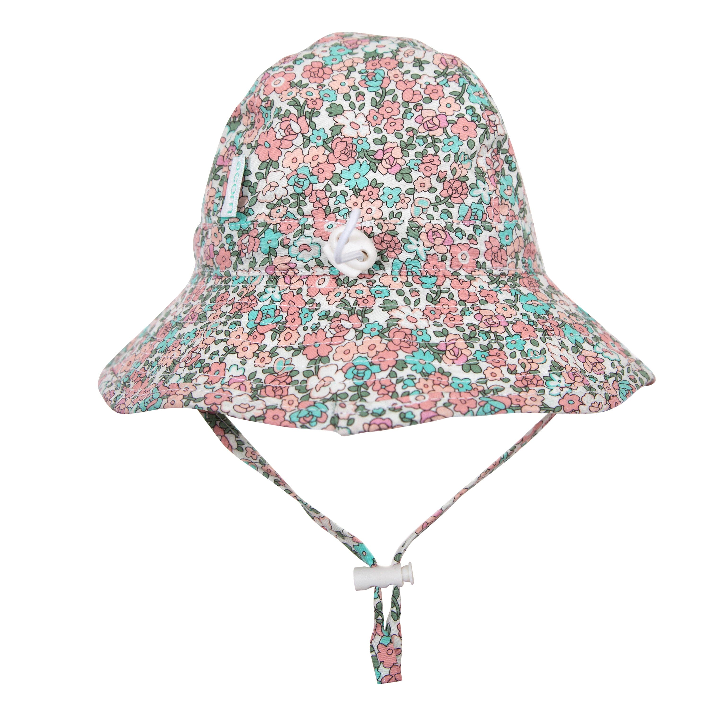 Acorn - Wide Brim Infant Hat - Holly / Blue,Pink&Green Baby Acorn