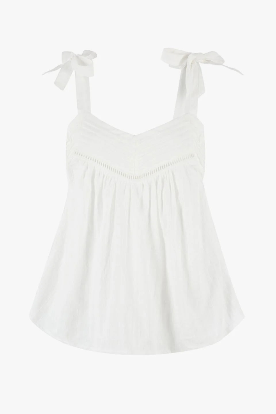 IVY + JACK - Unconventional Self Check Cotton Tie Strap Cami - White Womens IVY + JACK