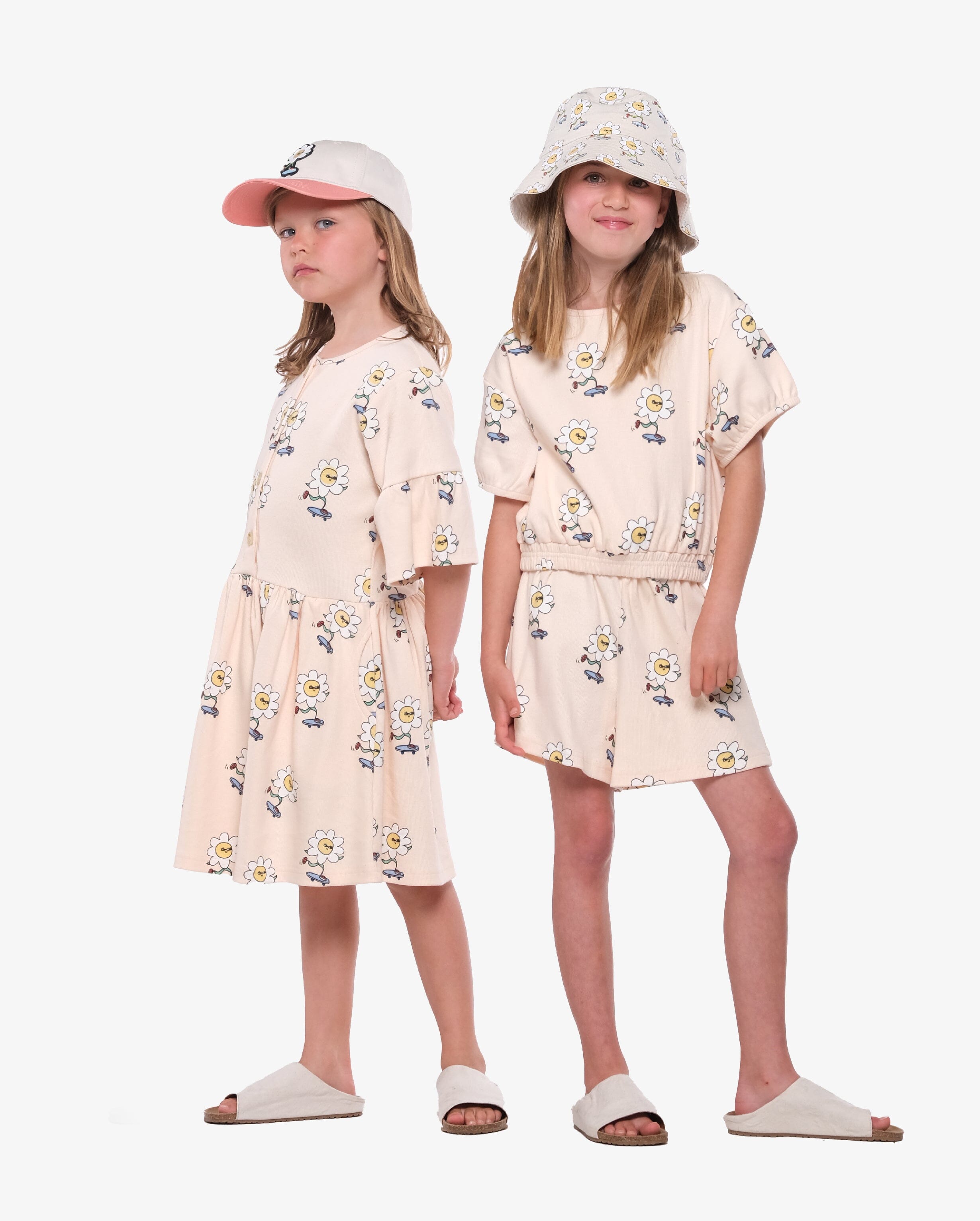 THE GIRL CLUB | Daisy Skater On Repeat Bucket Hat - Natural Girls The Girl Club
