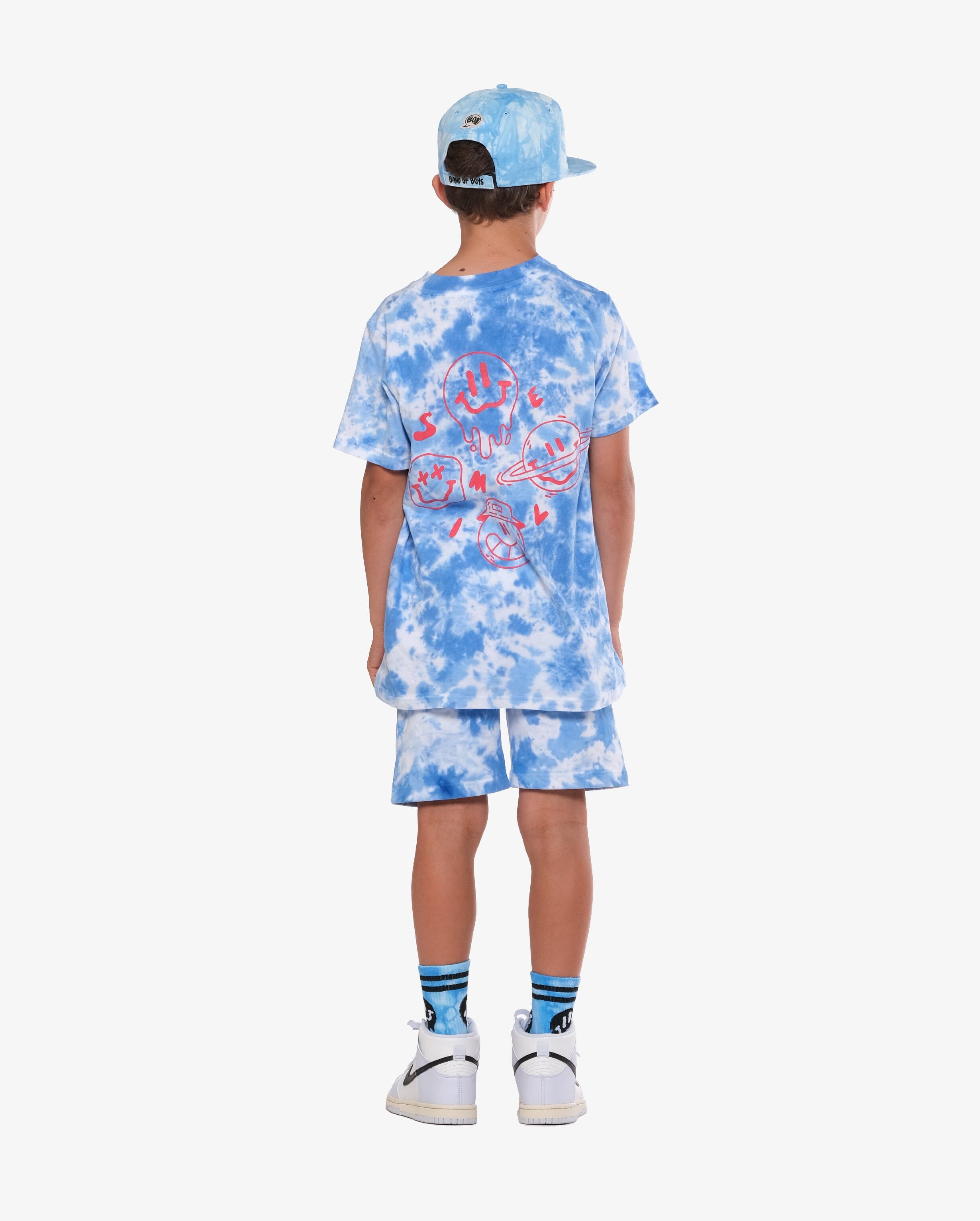 BAND OF BOYS | Drippin in Smiles Shorts - Blue Tie Dye Boys Band of Boys