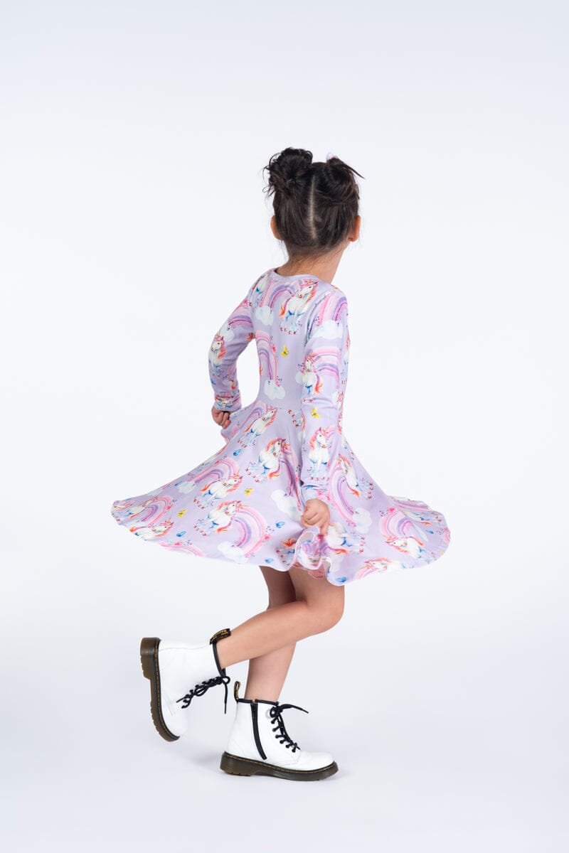 Rock Your Kid - DREAMSCAPES WAISTED DRESS - Lilac *** PRE ORDER / DUE 20APR *** Girls Rock Your Baby