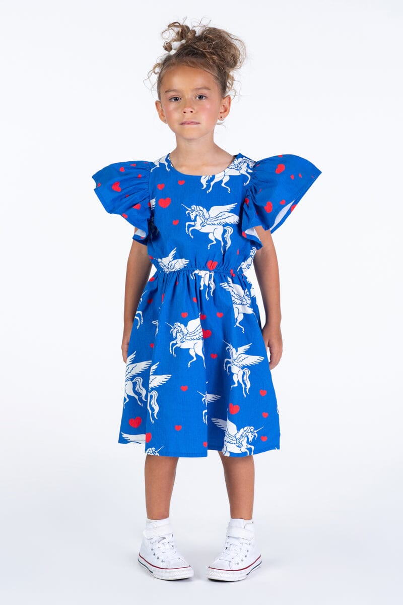 Rock Your Kid - LES LICORNES ANGEL WING DRESS - Blue *** PRE ORDER / DUE 20APR *** Girls Rock Your Baby