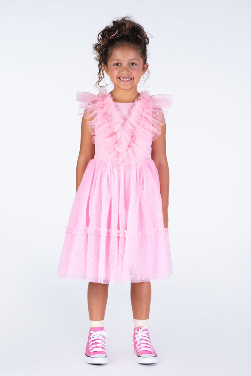 Rock Your Kid - PINK HEART TULLE PARTY DRESS - Light Pink *** PRE ORDER / DUE 20APR *** Girls Rock Your Baby