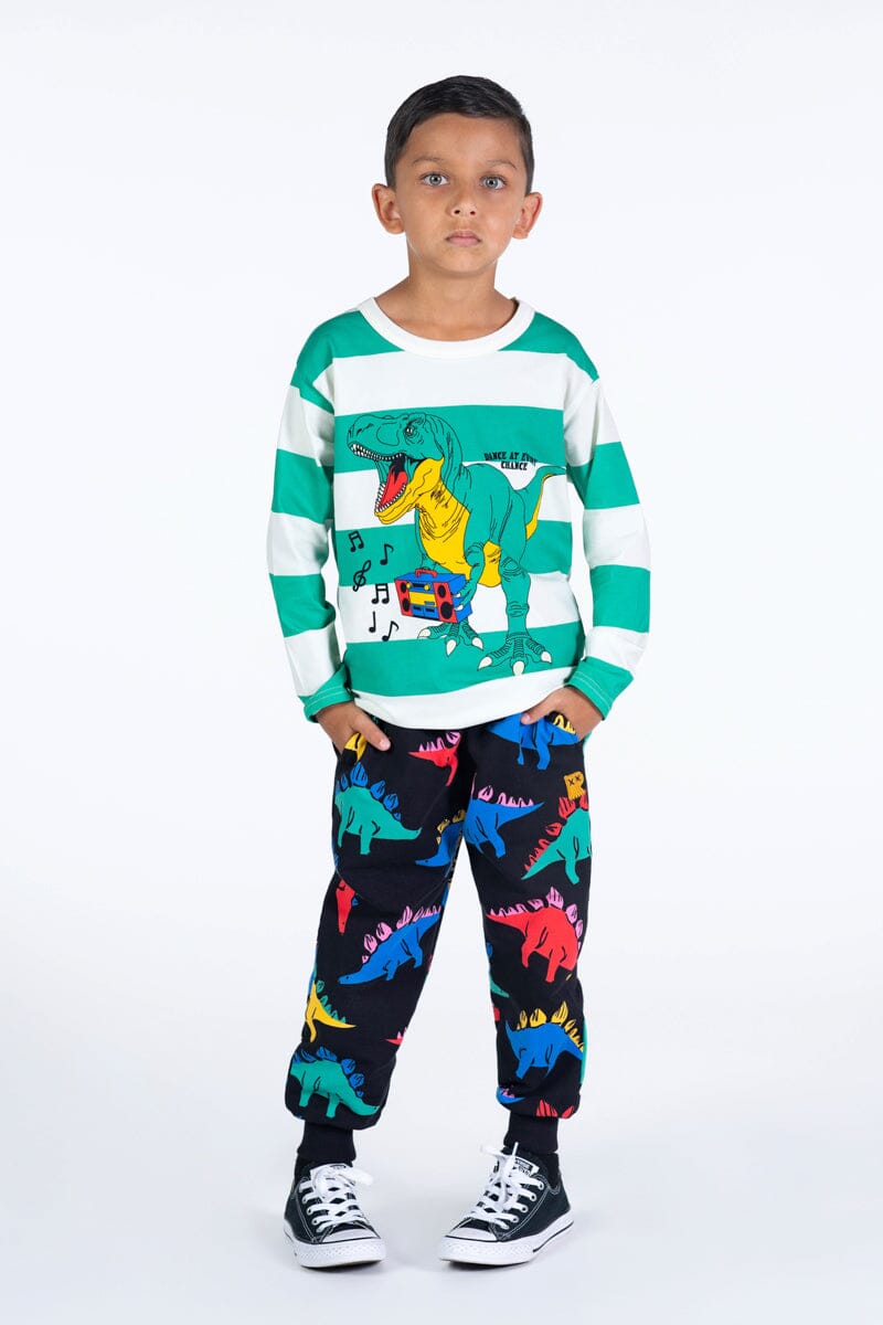 Rock Your Kid - DINO TIME TRACK PANTS - Black *** PRE ORDER / DUE 20APR *** Boys Rock Your Baby