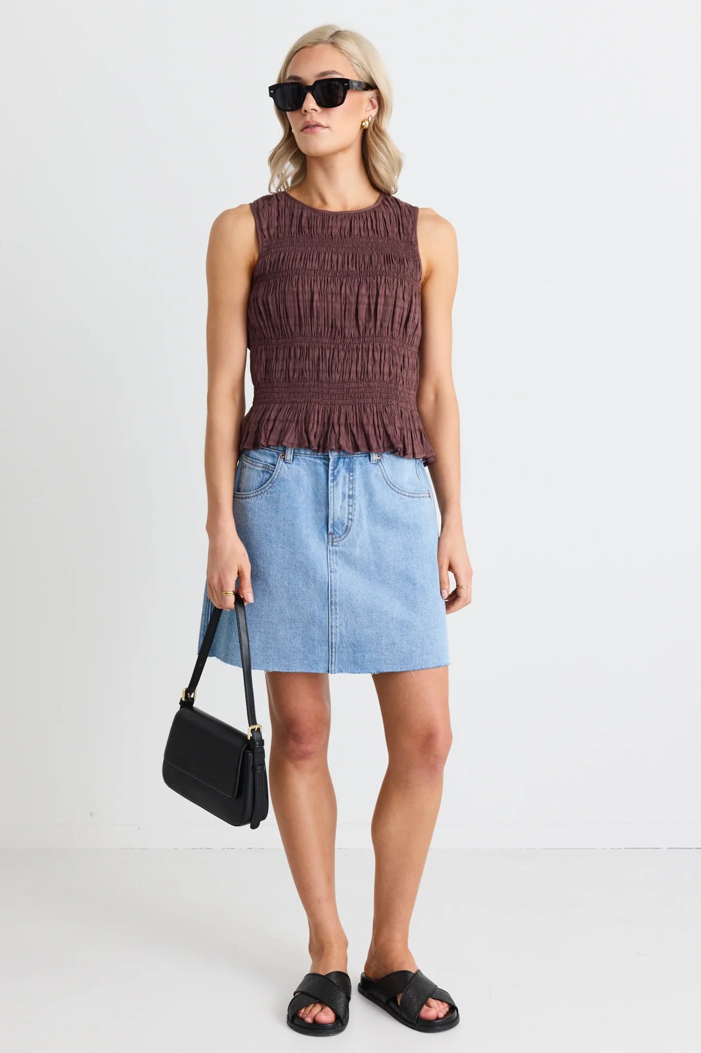 IVY + JACK - Dearest Raw Hem Denim Mini Skirt - Beach Blue Womens IVY + JACK