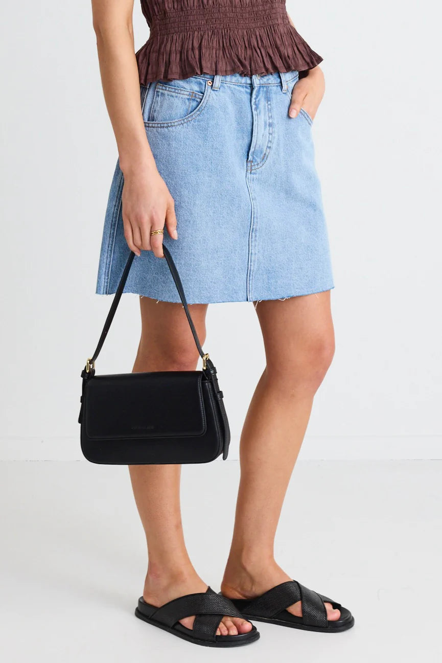 IVY + JACK - Dearest Raw Hem Denim Mini Skirt - Beach Blue Womens IVY + JACK