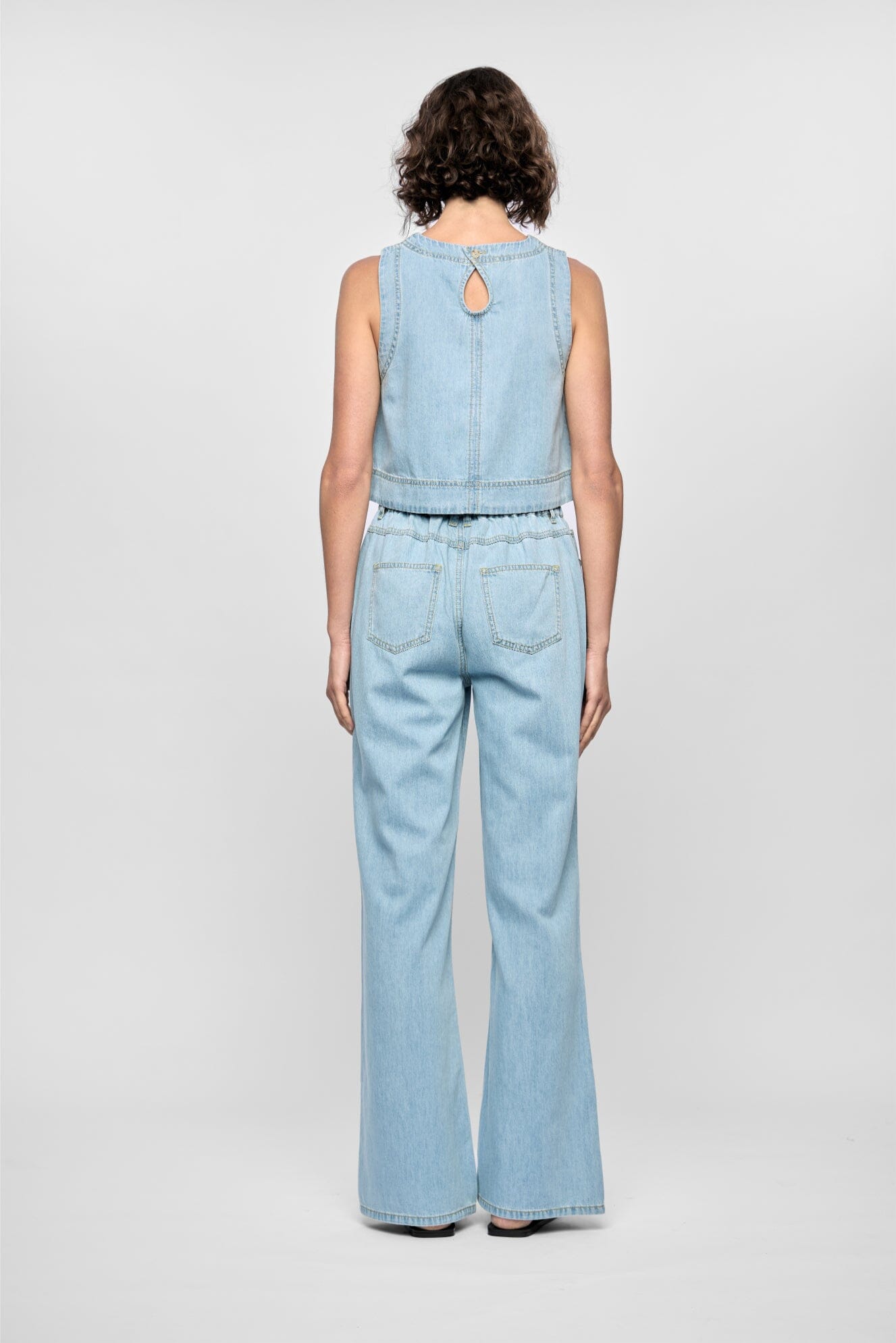 STAPLE THE LABEL - AMELIA CHAMBRAY TOP - LIGHT BLUE Womens STAPLE THE LABEL