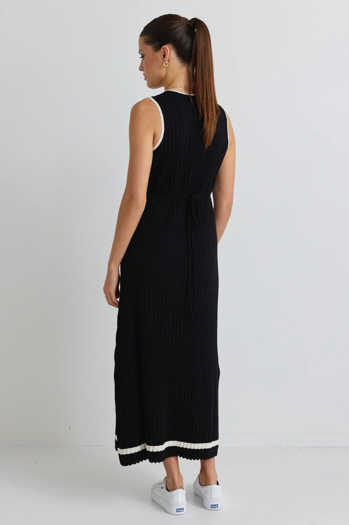 Stories Be Told - Vanity Rib Sleeveless Knit Maxi Dress - Black Womens Stories Be Told