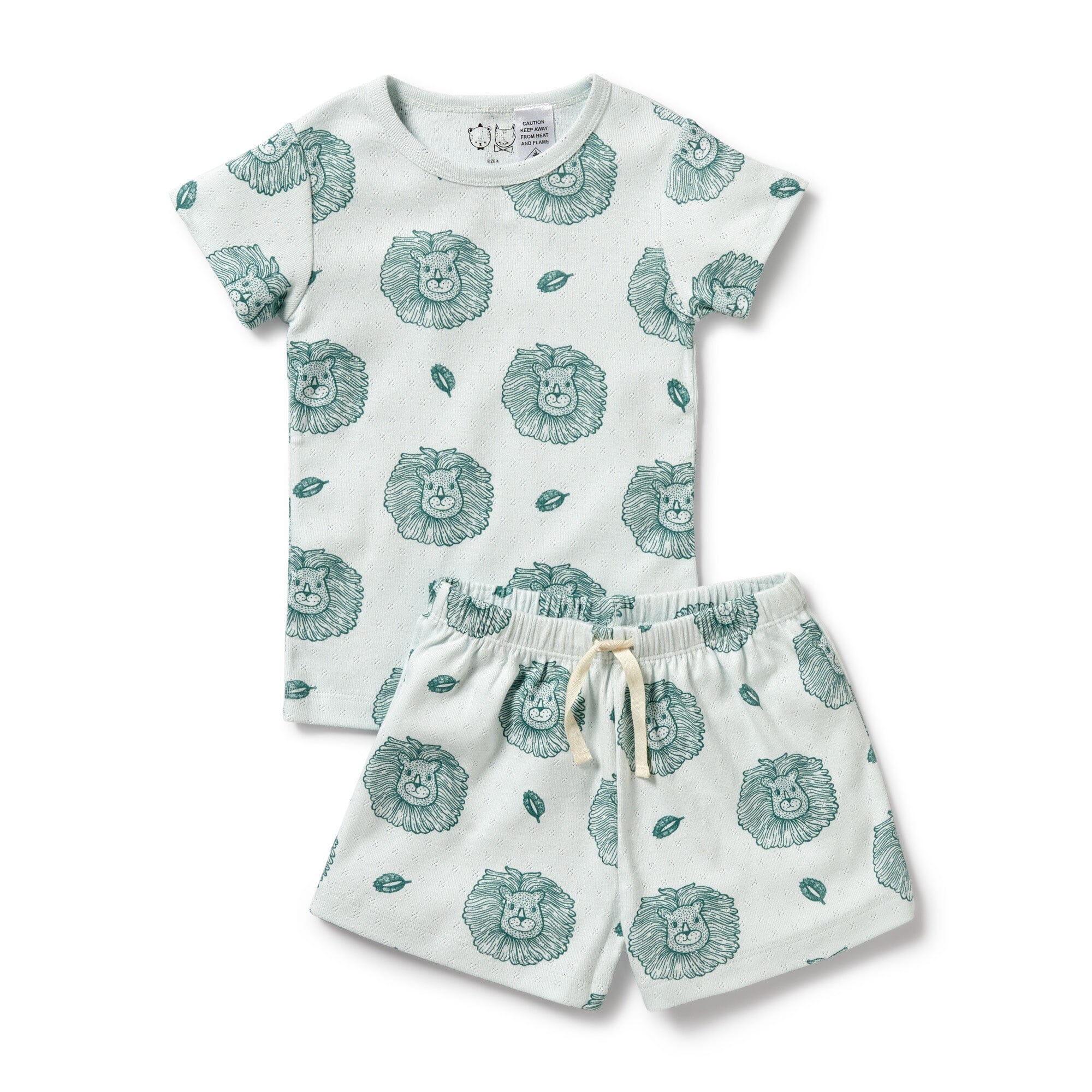 Wilson & Frenchy - Organic Pointelle Short Sleeved Pyjamas - Little Lion ***DUE LATE OCT*** Boys Wilson & Frenchy