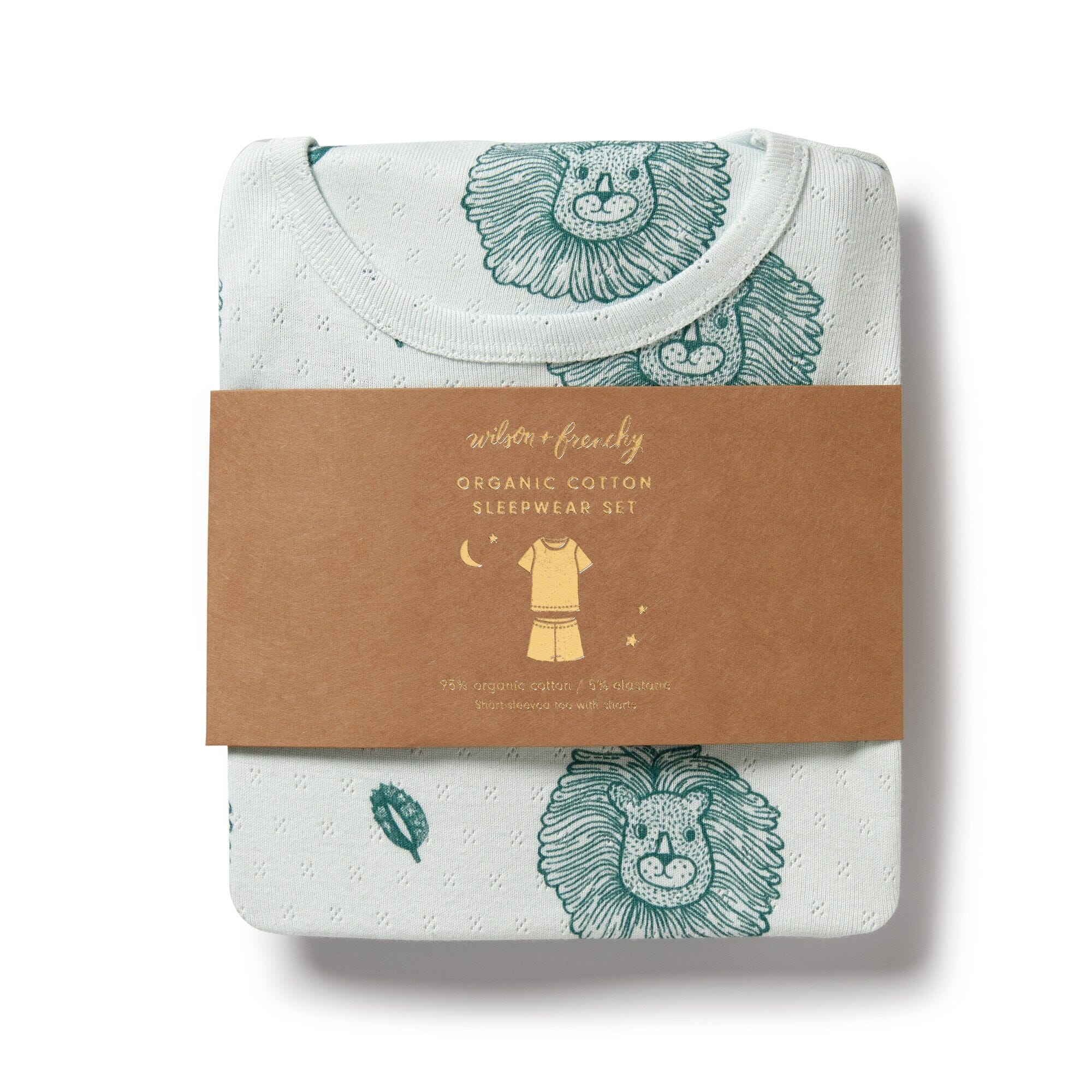 Wilson & Frenchy - Organic Pointelle Short Sleeved Pyjamas - Little Lion ***DUE LATE OCT*** Boys Wilson & Frenchy