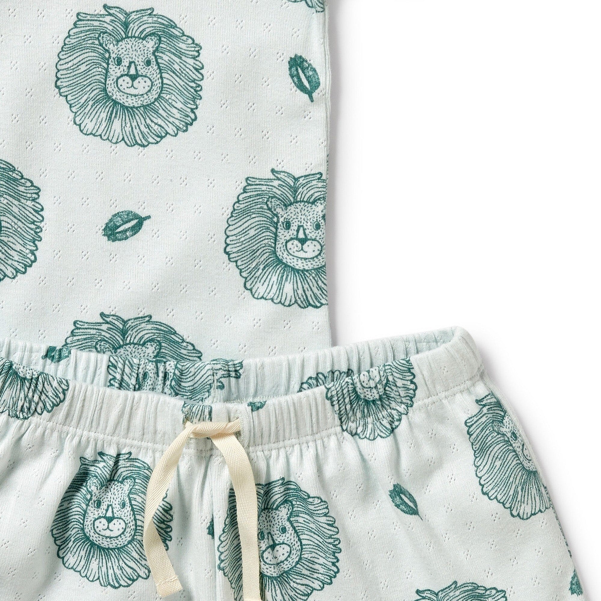 Wilson & Frenchy - Organic Pointelle Short Sleeved Pyjamas - Little Lion ***DUE LATE OCT*** Boys Wilson & Frenchy