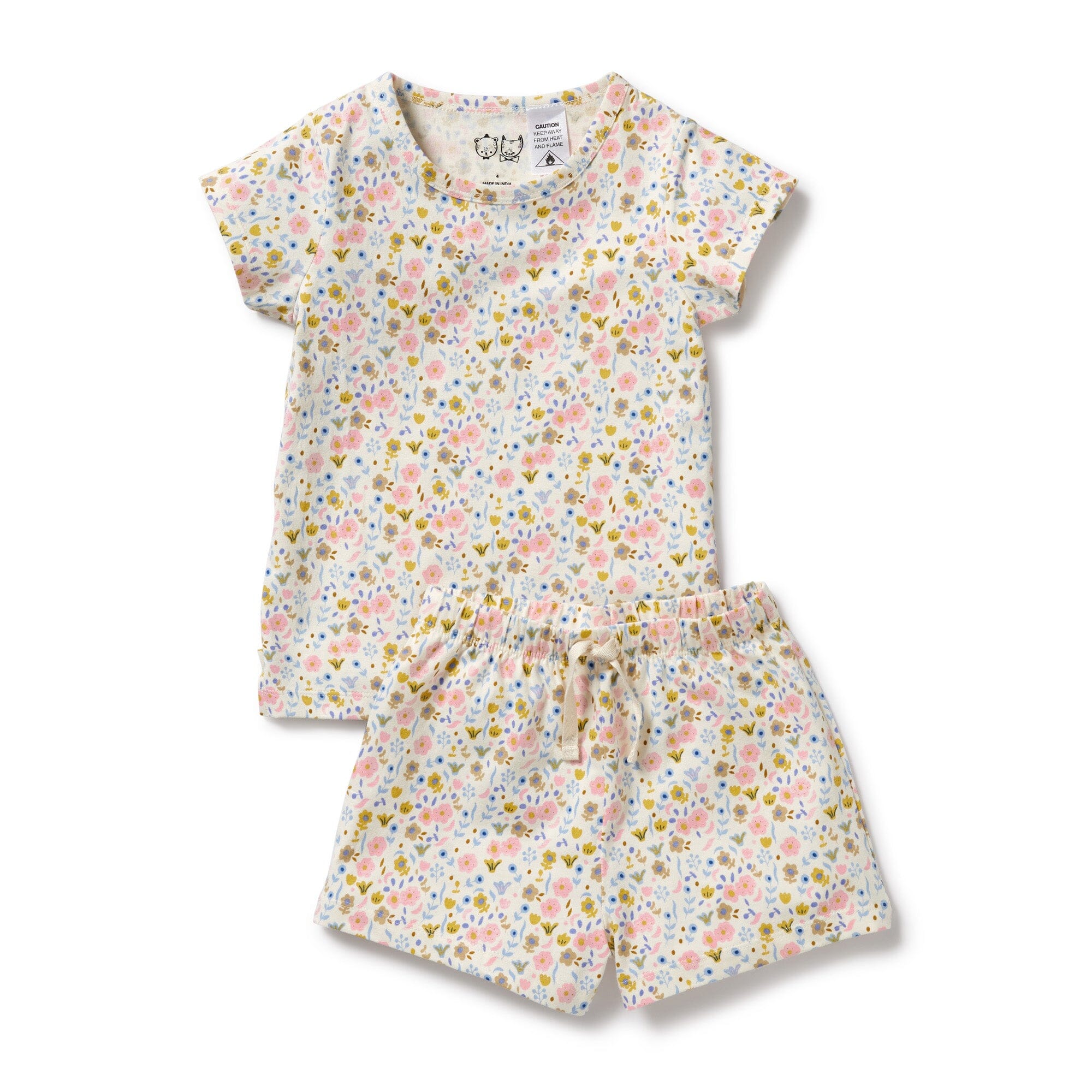 Wilson & Frenchy - Organic Short Sleeved Pyjamas - Ava Floral Girls Wilson & Frenchy