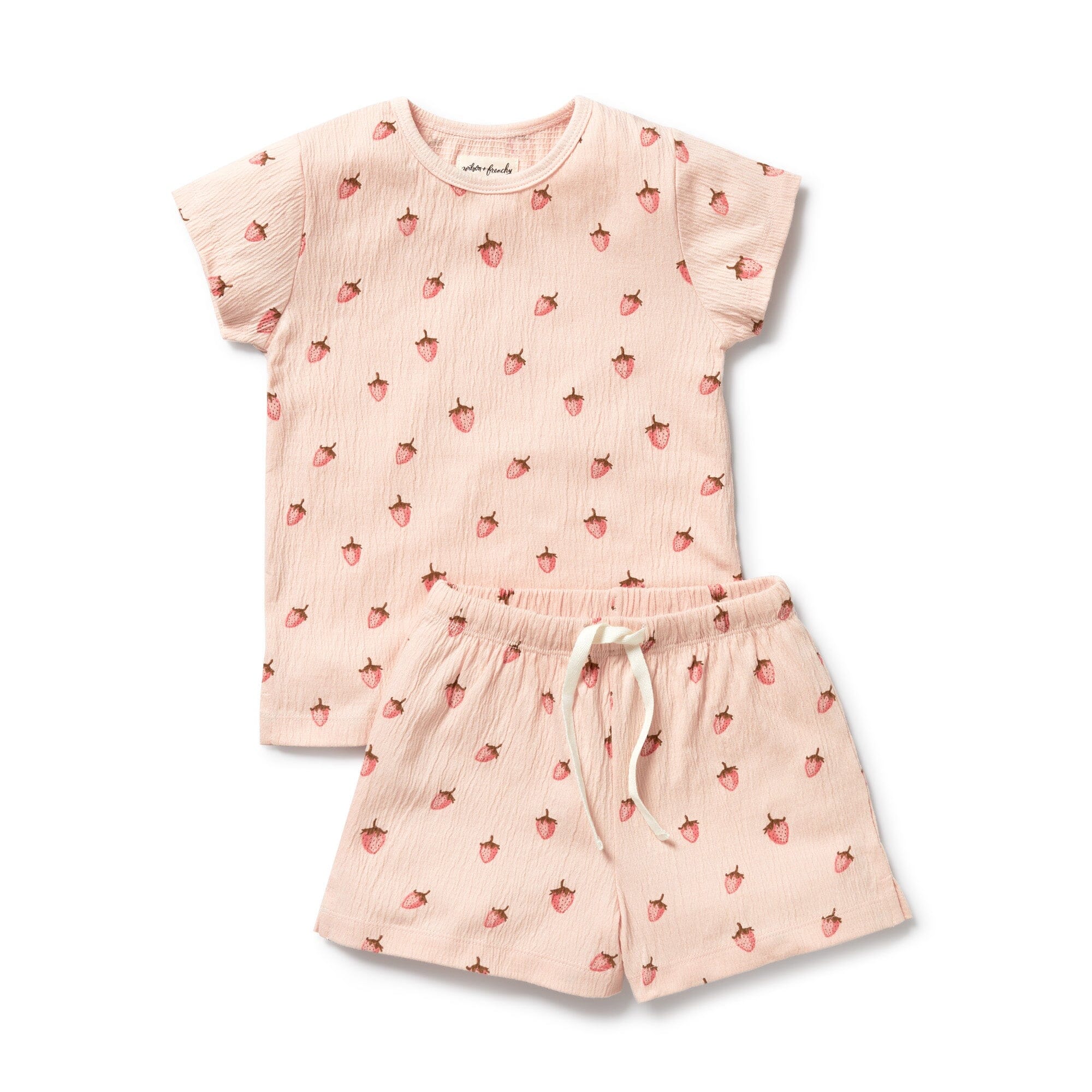 Wilson & Frenchy - Organic Short Sleeved Pyjamas - Strawberry Kisses Girls Wilson & Frenchy