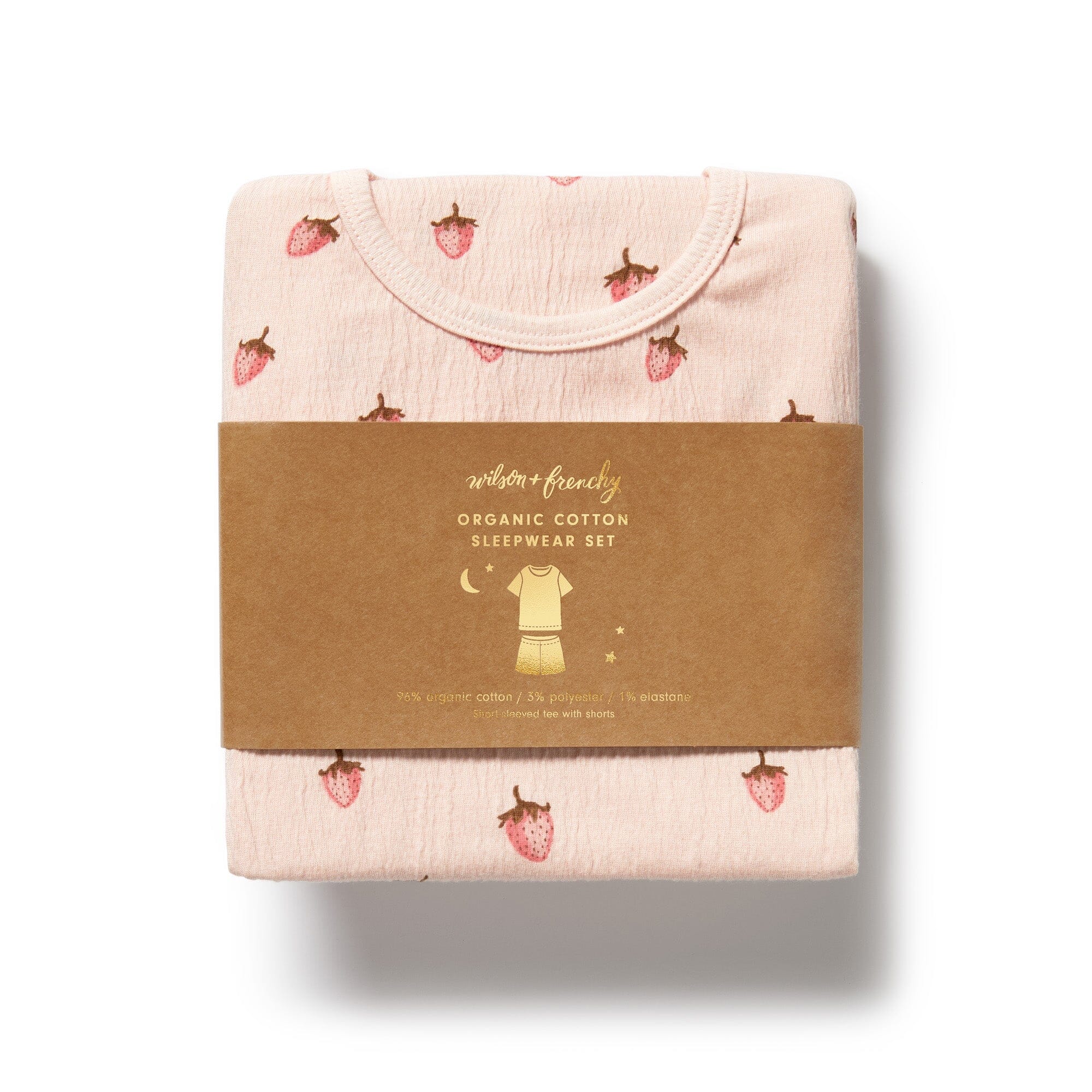 Wilson & Frenchy - Organic Short Sleeved Pyjamas - Strawberry Kisses Girls Wilson & Frenchy