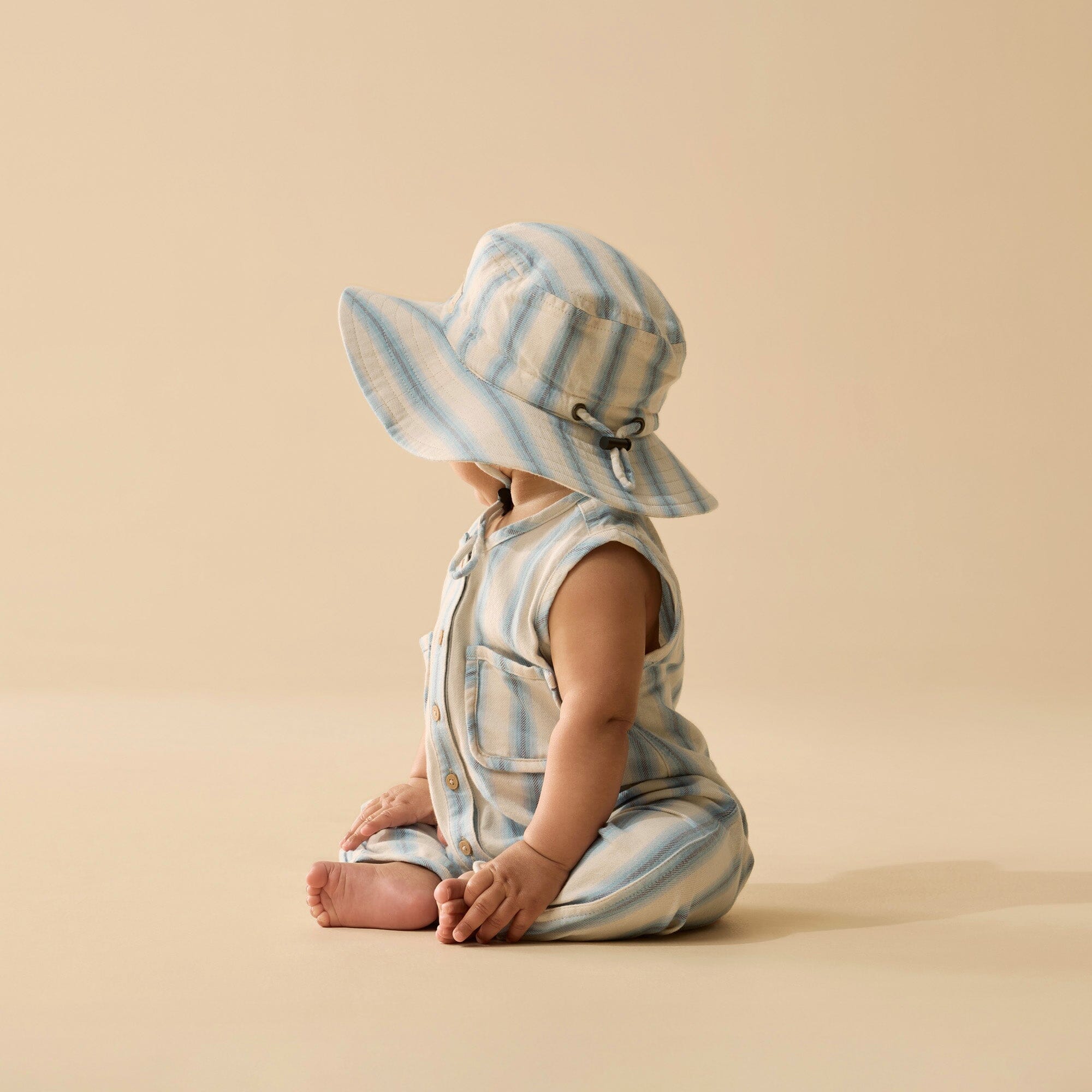 Wilson & Frenchy - Organic Sun Hat - Deep Blue Stripe Baby Wilson & Frenchy