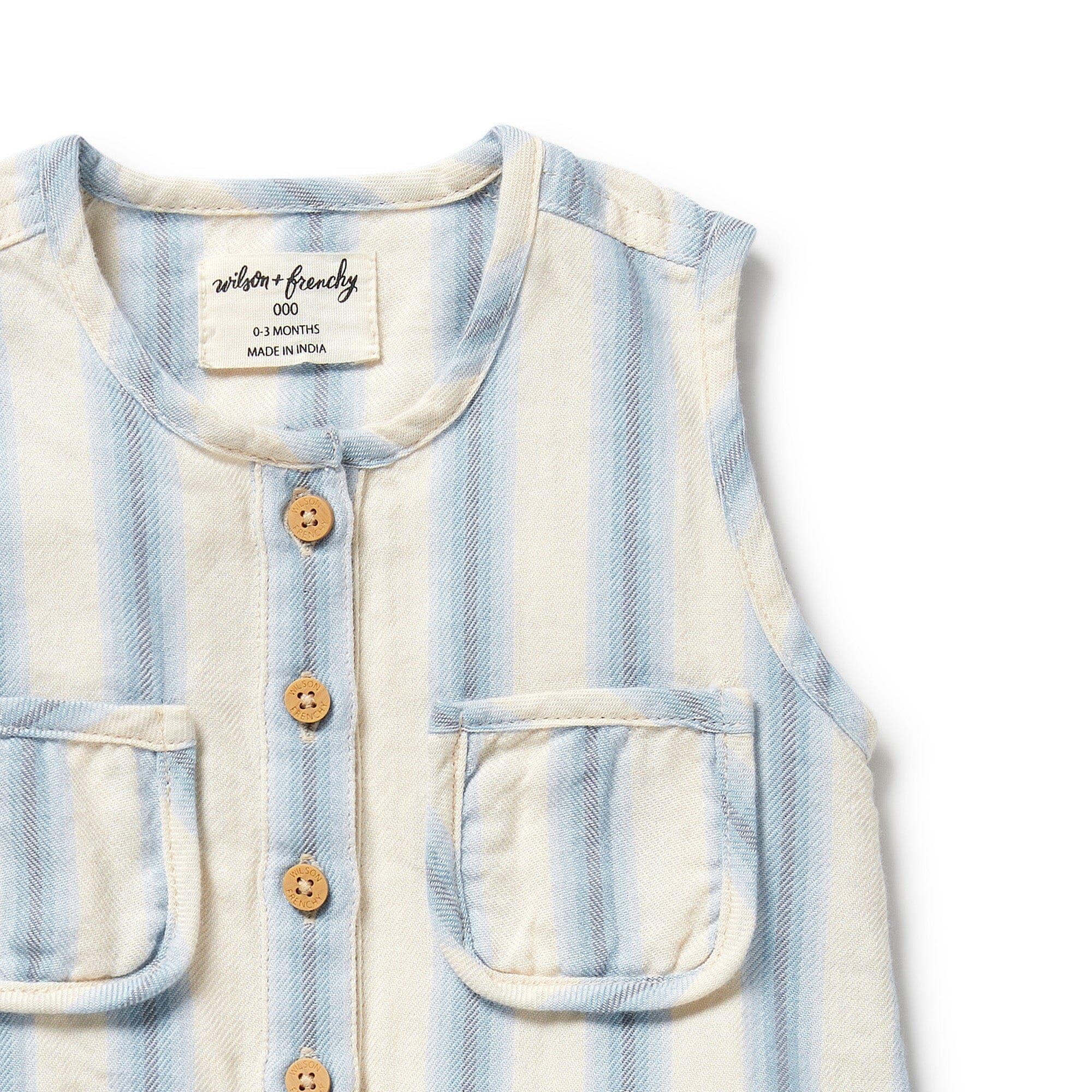 Wilson & Frenchy - Organic Growsuit - Deep Blue Stripe Baby Wilson & Frenchy